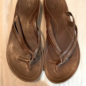 Olukai U’i Thong Sandals - Brown - Size 9